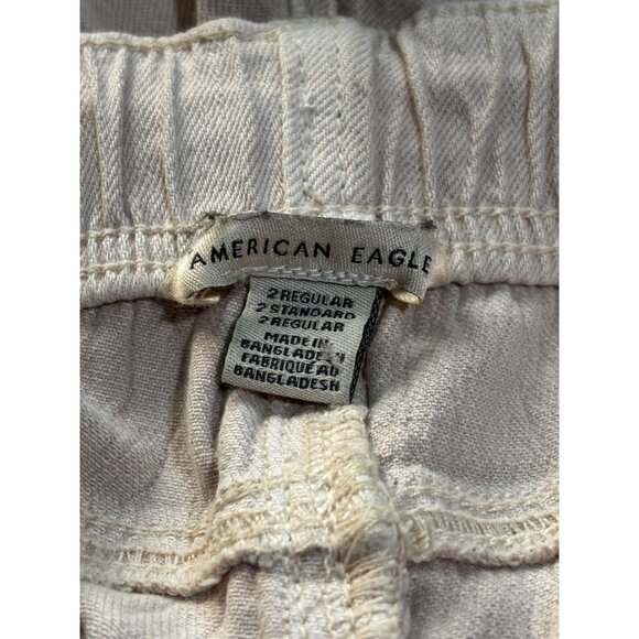 American Eagle Womens Beige Elastic Hem Jogger Pants Size 2 Regular - Picture 3 of 8